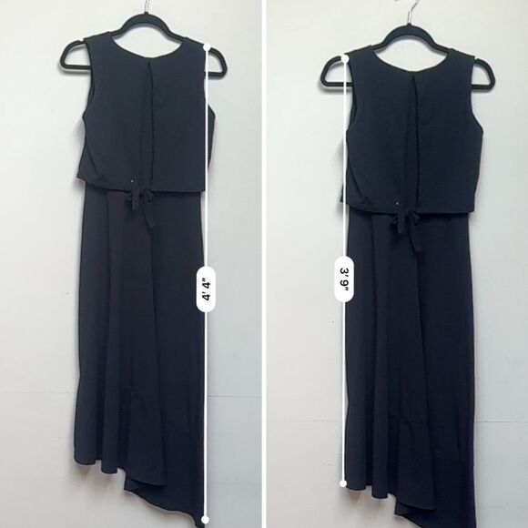 Cuyana Black Asymmetrical Overlay Dress Size X-Small - Picture 10 of 10